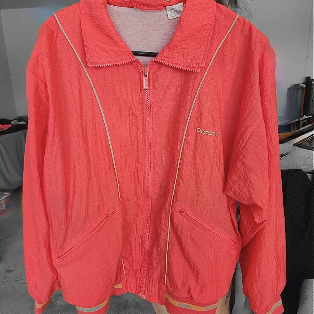 Vintage 90s Reebok Coral  windbreaker jacket